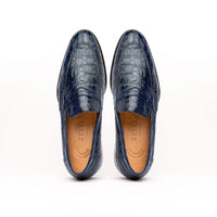 11-201-NVY ROMA Crocodile Penny Loafer, Navy