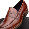 15-400-CGN ROMA Hand Burnished Calfskin Penny Loafer Cognac