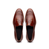 15-400-CGN ROMA Hand Burnished Calfskin Penny Loafer Cognac