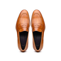 15-400-CML ROMA Hand Burnished Calfskin Penny Loafer Camel