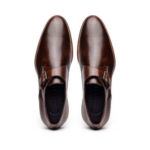 55-605-CST ROMAN Italian Calfskin Monkstrap Chestnut