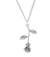 Rose Necklace Gifts For Her Silver or Rose Gold 16k Plated For Mom Flower Jewelry