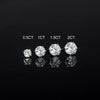 1ct-4ct D Color VVS1 3EX Round Moissanite Stud Earrings Platinum Plated 925
