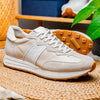 66-265-TPE ROXI Suede & Calfskin Sneaker, Taupe