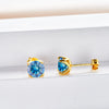 Royal Blue Moissanite Stud Earrings 2ct Total D VVS 925 Sterling Silver