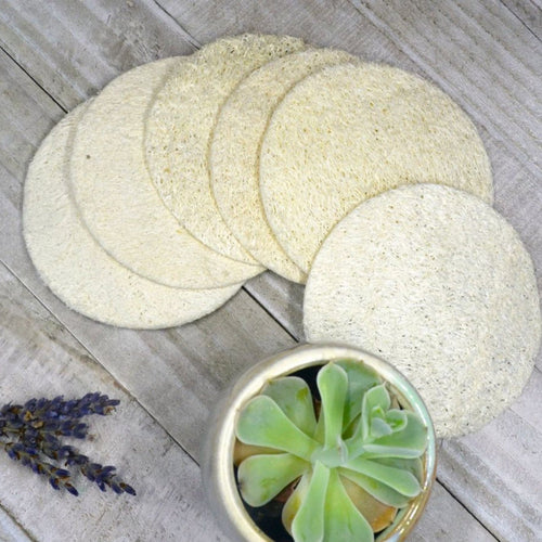 10-Pack Natural Loofah Pads