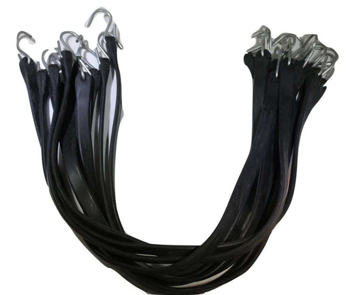 Rubber Tarp Straps w/ Crimped S Hooks | 10 PACK | LENGTH OPTIONS
