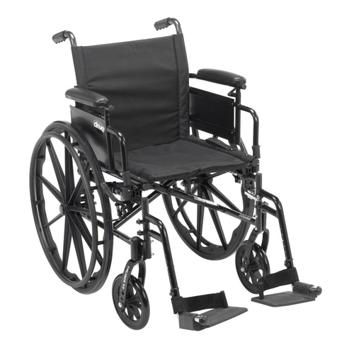 Cruiser X4 Lightweight Dual Axle Wheelchair with Adjustable Detachable Arms, Desk Arms, Swing Away Footrests, 16" Seat RIO Medical Supplies