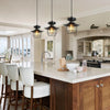 Rustic Black Pendant Light for Island with Adjustable Cage Design