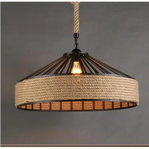Rustic Hemp Rope Chandelier for Cozy Living Rooms and Dining Areas