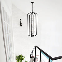Rustic Modern Hanging Light Living Room with 12 Bulbs and Silver Finish