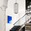 Rustic Modern Hanging Light Living Room with 12 Bulbs and Silver Finish