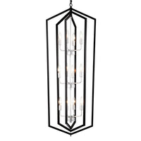 Rustic Modern Hanging Light Living Room with 12 Bulbs and Silver Finish