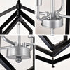 Rustic Modern Hanging Light Living Room with 12 Bulbs and Silver Finish