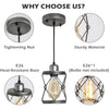 Rustic Silver Metal Pendant Hanging Lights Kitchen with Adjustable LED Lamp