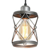 Rustic Silver Metal Pendant Hanging Lights Kitchen with Adjustable LED Lamp