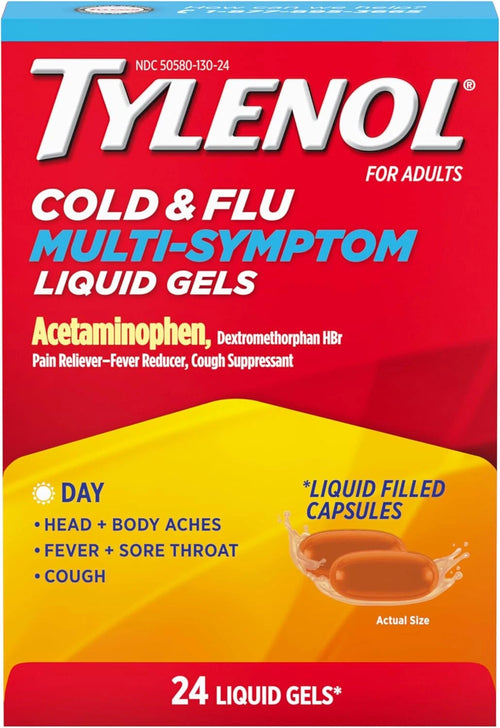 Tylenol Cold & Flu Multi-Symptom Liquid Gels – Daytime – 24 Count