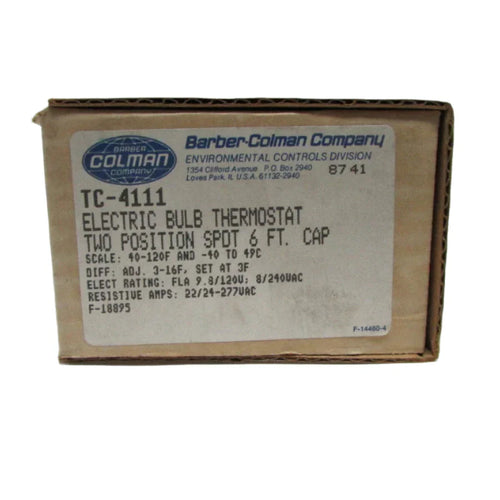 Low Price for All Barber Colman TC-4111 Electric Bulb Thermostat Edpac 060190