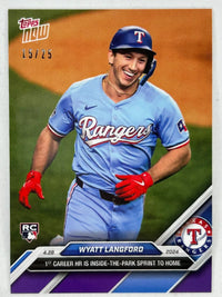 2024 Topps Now Wyatt Langford #132 Purple #/25 Rookie RC Baseball Card