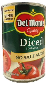 Del Monte Diced Tomatoes No Salt Added – 14.5 oz Can