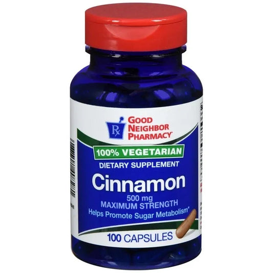 GNP Maximum Strength Cinnamon 500mg Capsules, 100 Count