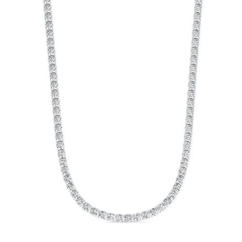 16 CTW Lab Grown Diamond Tennis Necklace – 14kt White Gold, 18’’