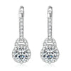 S925 Sterling Silver 0.5ct Moissanite Dangle Hoop Earrings for Women