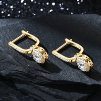 S925 Sterling Silver 0.5ct Moissanite Dangle Hoop Earrings for Women