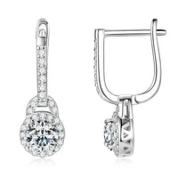 S925 Sterling Silver 0.5ct Moissanite Dangle Hoop Earrings for Women