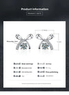 S925 Sterling Silver Moissanite Stud Earrings 0.5ct×2 Bow Fringe Dangle Women