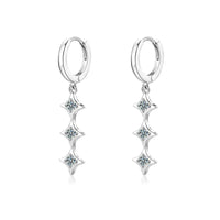 S925 Sterling Silver Moissanite Dangle Earrings Fringe Drop Studs for Women