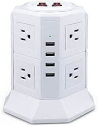 Safemore 8-Outlet Desktop Surge Protector with 4 USB Ports