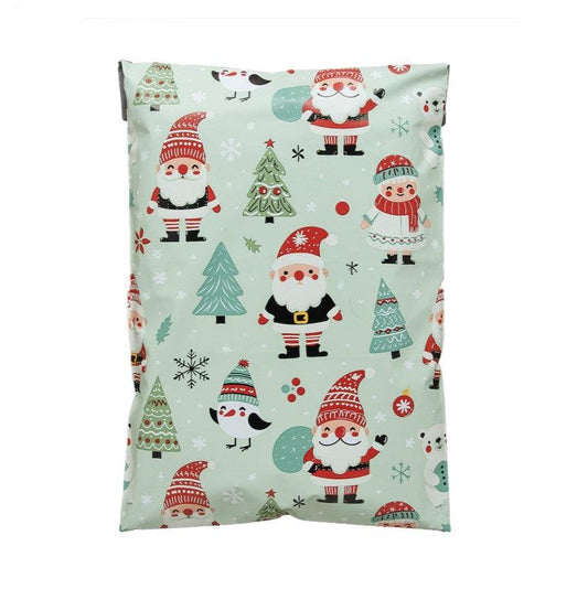 Santa Poly Mailers Size 7.5x10.5 Woodland Christmas Shipping Bags