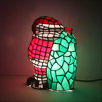 Santa Standing Tiffany-Inspired Lamp Glass Tabletop