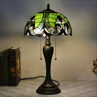 Tiffany-Inspired Lamp with Sea Green Glasswork