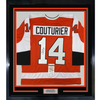 Framed Autographed/Signed Sean Couturier 35x39 Philadelphia Orange Hockey Jersey JSA COA