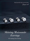 Moissanite Stud Earrings 2CT VVS1 925 Sterling Silver Screw Back Classic