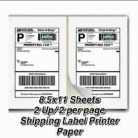 Shipping Labels Regular Paper Size 2 Labels Per Sheet