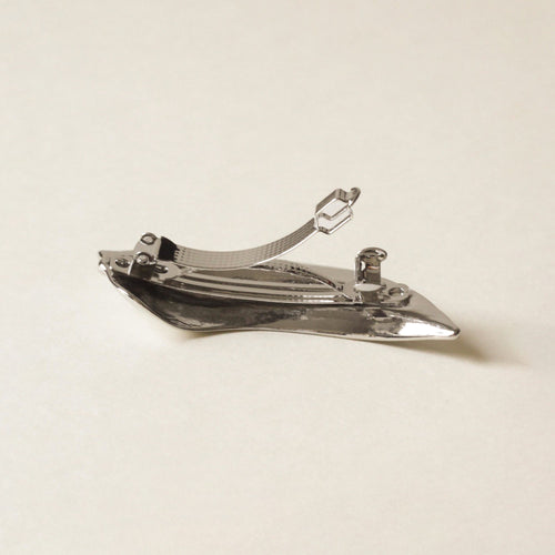 Leaf Metal Barrette Hair Clip | Silver