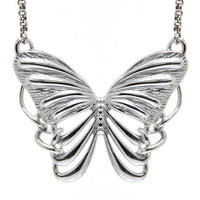 Silver Plated Butterfly Pendant Necklace For Women Elegant