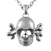 Silver Skull Pendant Necklace Gothic Biker Unisex Chain
