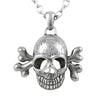 Silver Skull Pendant Necklace Gothic Biker Unisex Chain