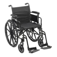 Cruiser X4 Lightweight Dual Axle Wheelchair with Adjustable Detachable Arms, Desk Arms, Swing Away Footrests, 20" Seat RIO Medical Supplies