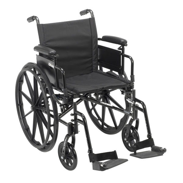 Cruiser X4 Lightweight Dual Axle Wheelchair with Adjustable Detachable Arms, Desk Arms, Swing Away Footrests, 20" Seat RIO Medical Supplies