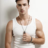 Skull Chain Bracelet Mens Stainless Steel Heavy Cuban Link