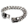 Skull Chain Bracelet Mens Stainless Steel Heavy Cuban Link
