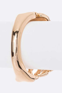 Skull Skeleton Hand Gold Bangle Gothic Statement Cuff