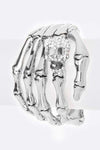Skull Skeleton Hand Gold Bangle Gothic Statement Cuff