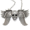 Skull Wing Pendant Necklace Gothic Silver Chain Unisex
