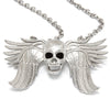 Skull Wing Pendant Necklace Gothic Silver Chain Unisex